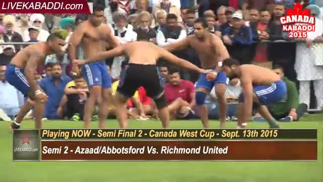 Semi 2 - Canada West Kabaddi Cup Sept. 13th 2015 - Azaad/Abbotsford Vs